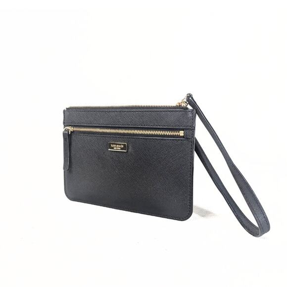 Kate Spade Black Saffiano Leather Wristlet - Picture 1 of 5
